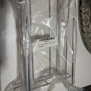 New 2-Row Wine Glass Holder / Stemware Drying Rack - Silver Tone